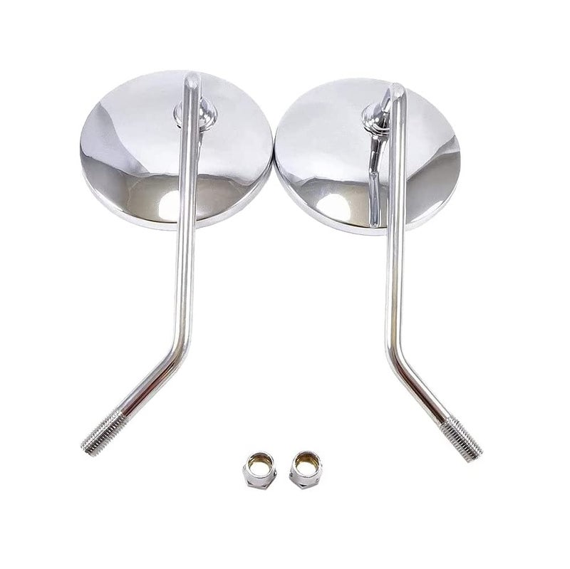 Earlyred Rear View Mirror 10mm Motorcycle Scooter Round Moped Mirrors for Honda Honda CB 350 450 500 550 600 650 900 750 Suzuki Kawasaki/Universal M10 Chrome Motorcycle Rearview Side Mirrors for Handlebars - Image 2